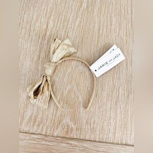 Janie and Jack Metallic Gold Bow Headband with Tag